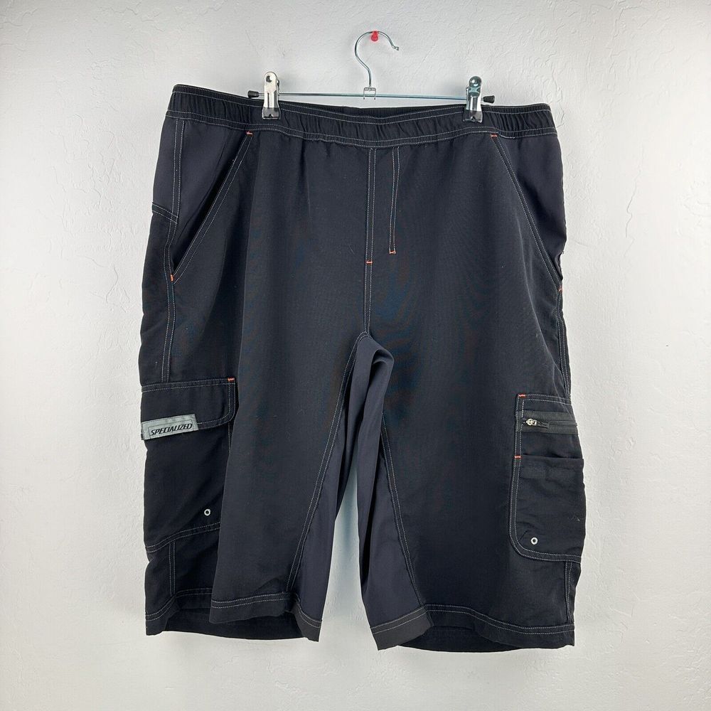 Specialized Mens Cargo Shorts Nylon No Padding / Liner‎ Black Size XL
